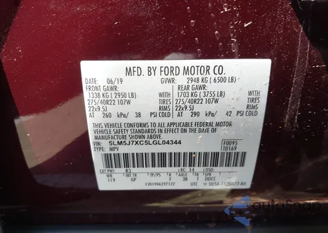 2020 Lincoln Aviator Reserve from USA, damaged, VIN 5LM5J7XC5LGL04344